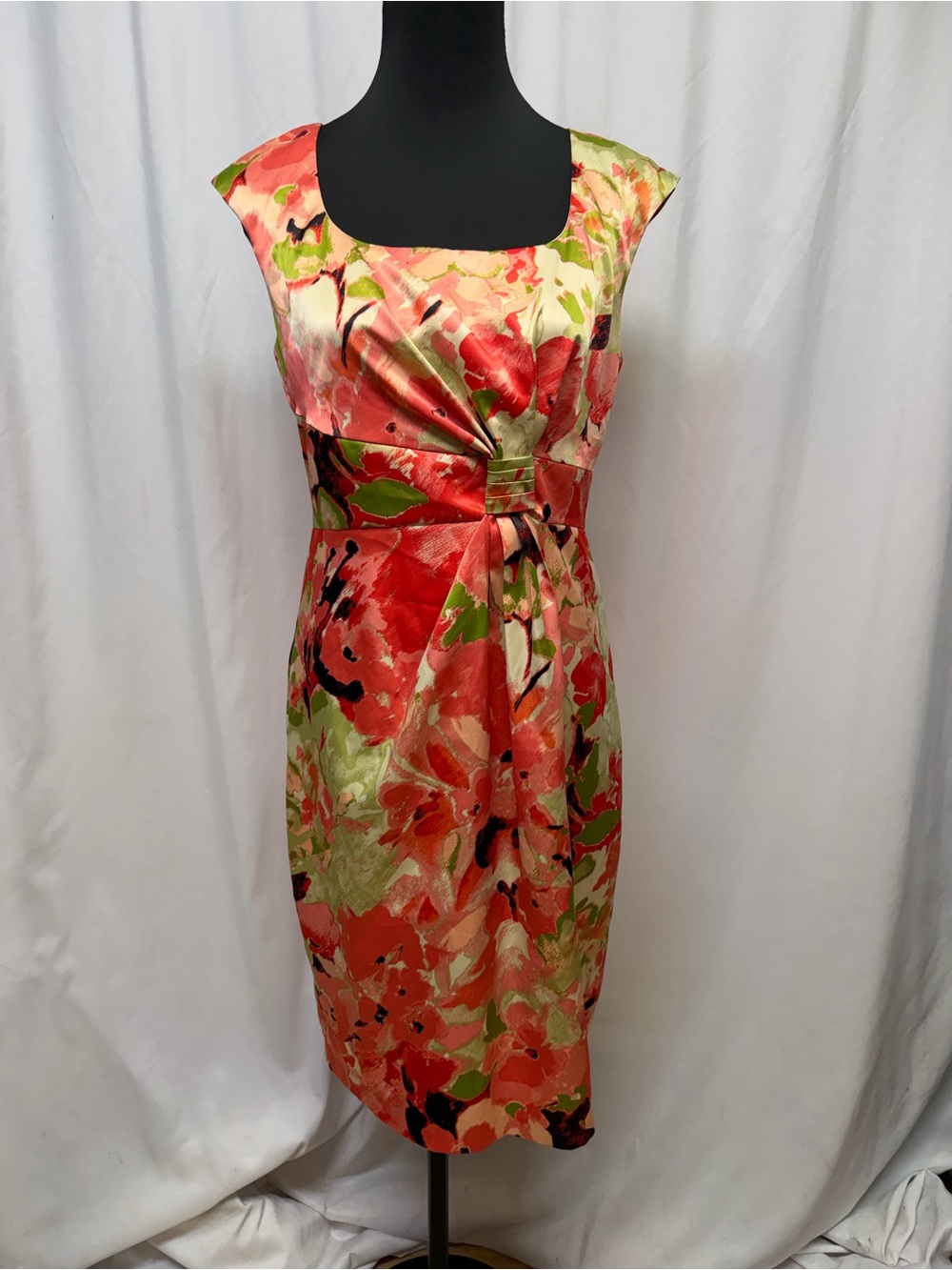 Chaya Sleeveless Floral Sheath Dress Size 10 Scoop Neck Work Wedding Cocktail - Picture 8 of 11